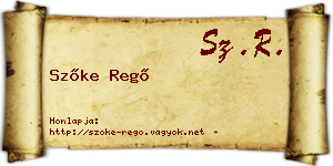 Szőke Regő névjegykártya
