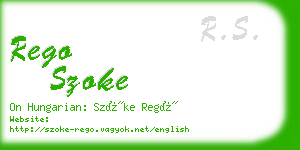 rego szoke business card